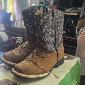 Brown and Black Western Cowboy Boots